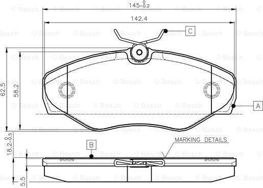 BOSCH 0 986 TB2 402 - Brake Pad Set, disc brake autospares.lv