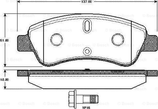 BOSCH 0 986 TB2 407 - Brake Pad Set, disc brake autospares.lv