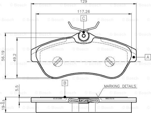 BOSCH 0 986 TB2 419 - Brake Pad Set, disc brake autospares.lv