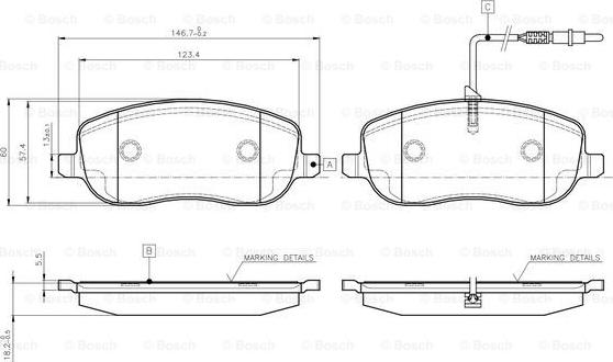 BOSCH 0 986 TB2 418 - Brake Pad Set, disc brake autospares.lv