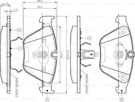 BOSCH 0 986 TB2 413 - Brake Pad Set, disc brake autospares.lv