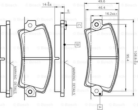 BOSCH 0 986 TB2 485 - Brake Pad Set, disc brake autospares.lv