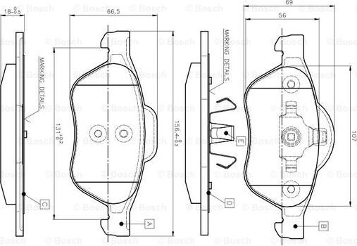 BOSCH 0 986 TB2 434 - Brake Pad Set, disc brake autospares.lv