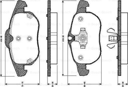 BOSCH 0 986 TB2 421 - Brake Pad Set, disc brake autospares.lv