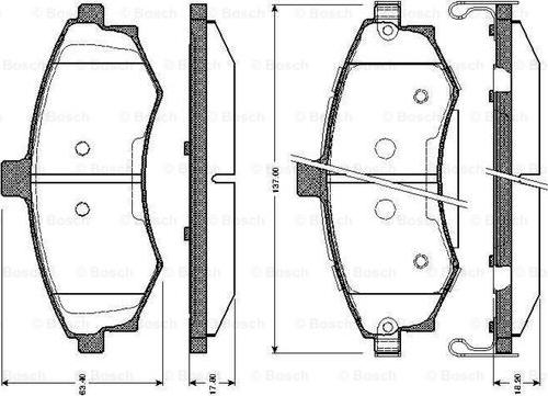 BOSCH 0 986 TB2 423 - Brake Pad Set, disc brake autospares.lv