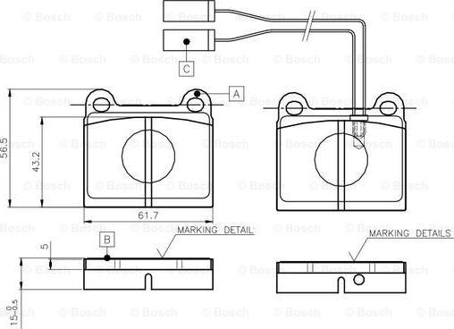 BOSCH 0 986 TB2 471 - Brake Pad Set, disc brake autospares.lv