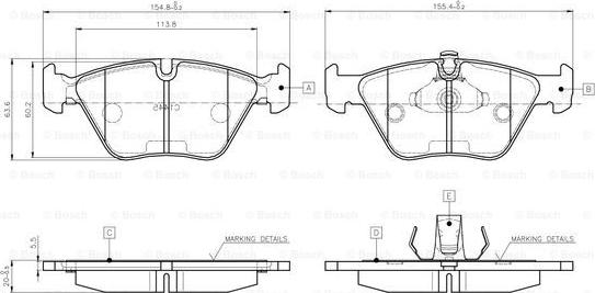 BOSCH 0 986 TB2 598 - Brake Pad Set, disc brake autospares.lv