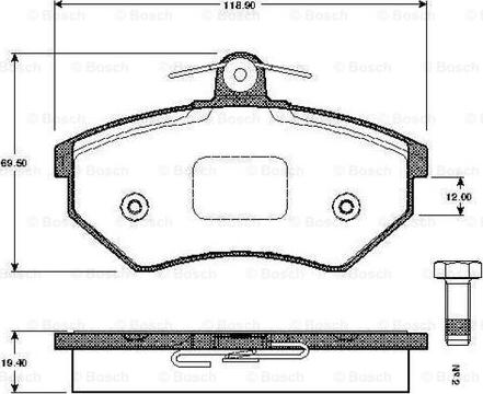 BOSCH 0 986 TB2 505 - Brake Pad Set, disc brake autospares.lv