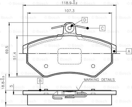 BOSCH 0 986 TB2 506 - Brake Pad Set, disc brake autospares.lv