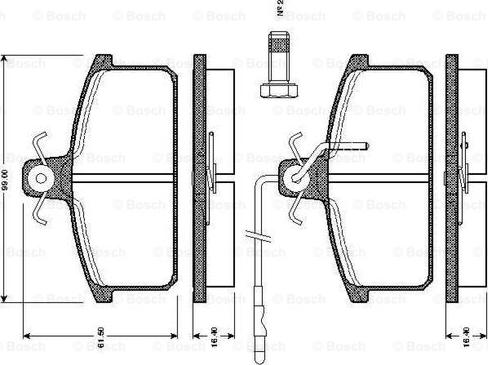 BOSCH 0 986 TB2 501 - Brake Pad Set, disc brake autospares.lv