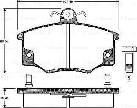 BOSCH 0 986 TB2 525 - Brake Pad Set, disc brake autospares.lv