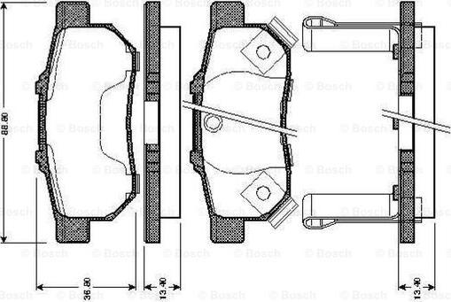 BOSCH 0 986 TB2 573 - Brake Pad Set, disc brake autospares.lv