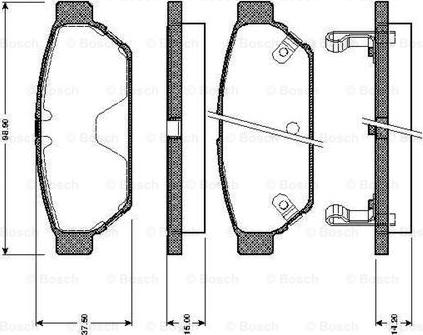 BOSCH 0 986 TB2 698 - Brake Pad Set, disc brake autospares.lv