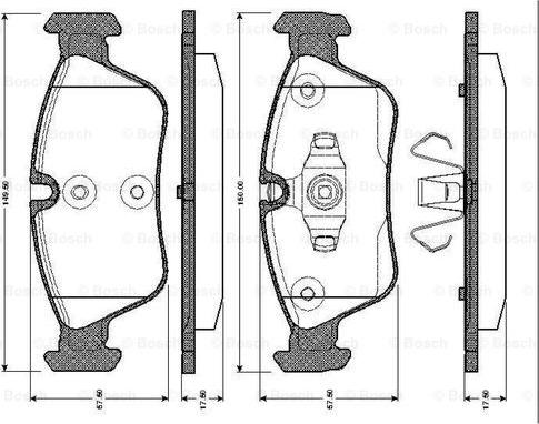 BOSCH 0 986 TB2 668 - Brake Pad Set, disc brake autospares.lv