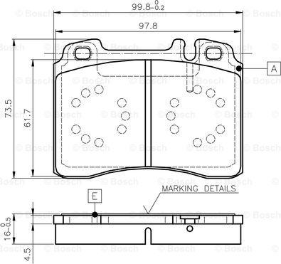 BOSCH 0 986 TB2 662 - Brake Pad Set, disc brake autospares.lv