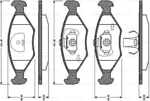 BOSCH 0 986 TB2 605 - Brake Pad Set, disc brake autospares.lv