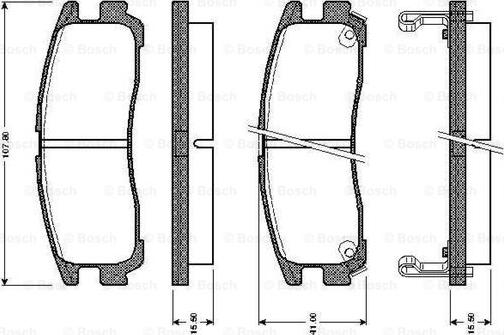 BOSCH 0 986 TB2 615 - Brake Pad Set, disc brake autospares.lv