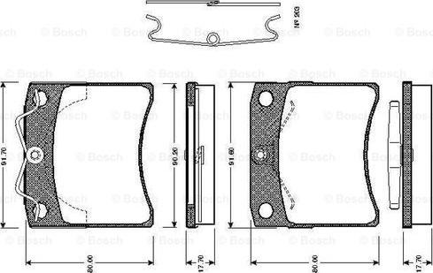 BOSCH 0 986 TB2 670 - Brake Pad Set, disc brake autospares.lv