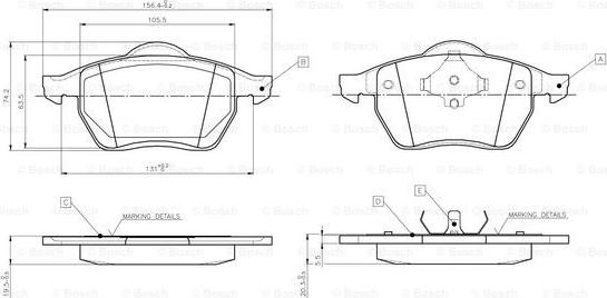 BOSCH 0 986 TB2 672 - Brake Pad Set, disc brake autospares.lv