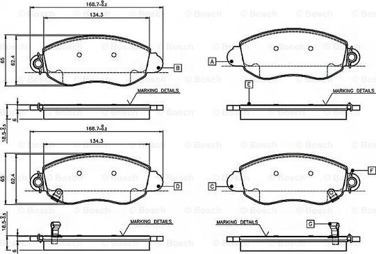 BOSCH 0 986 TB2 049 - Brake Pad Set, disc brake autospares.lv