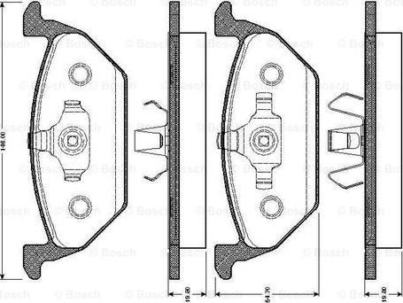 BOSCH 0 986 TB2 040 - Brake Pad Set, disc brake autospares.lv