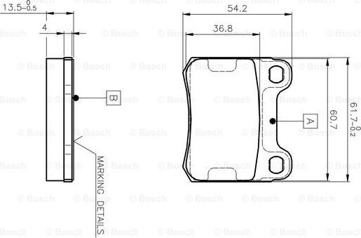 BOSCH 0 986 TB2 007 - Brake Pad Set, disc brake autospares.lv