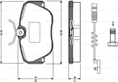 BOSCH 0 986 TB2 015 - Brake Pad Set, disc brake autospares.lv