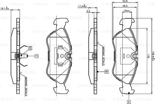 BOSCH 0 986 TB2 016 - Brake Pad Set, disc brake autospares.lv