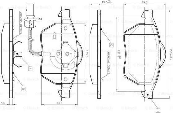 BOSCH 0 986 TB2 018 - Brake Pad Set, disc brake autospares.lv