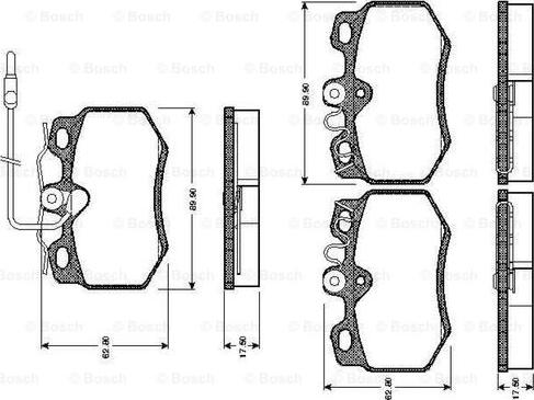 BOSCH 0 986 TB2 087 - Brake Pad Set, disc brake autospares.lv