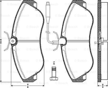 BOSCH 0 986 TB2 029 - Brake Pad Set, disc brake autospares.lv