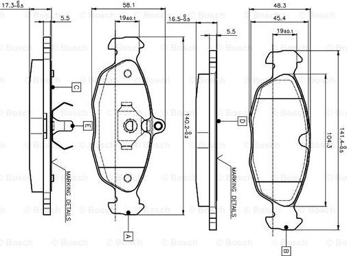 BOSCH 0 986 TB2 021 - Brake Pad Set, disc brake autospares.lv