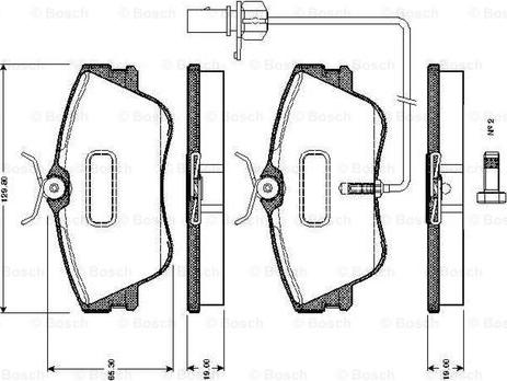 BOSCH 0 986 TB2 028 - Brake Pad Set, disc brake autospares.lv