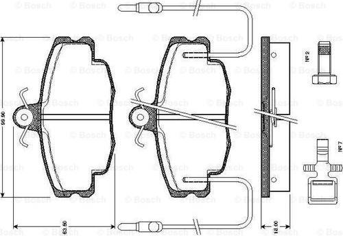 BOSCH 0 986 TB2 075 - Brake Pad Set, disc brake autospares.lv