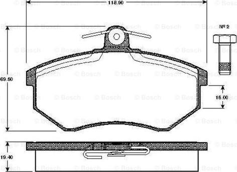 BOSCH 0 986 TB2 070 - Brake Pad Set, disc brake autospares.lv