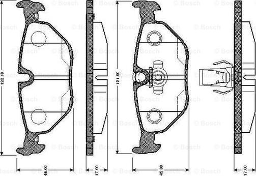 BOSCH 0 986 TB2 145 - Brake Pad Set, disc brake autospares.lv