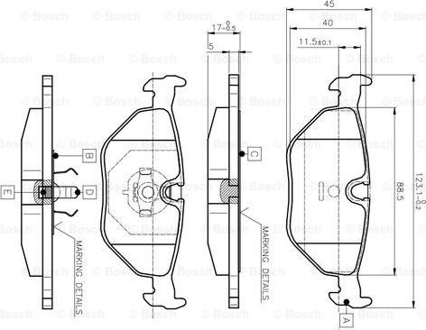 BOSCH 0 986 TB2 143 - Brake Pad Set, disc brake autospares.lv