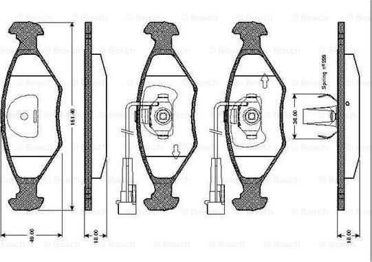 BOSCH 0 986 TB2 156 - Brake Pad Set, disc brake autospares.lv