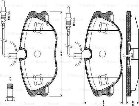 BOSCH 0 986 TB2 166 - Brake Pad Set, disc brake autospares.lv