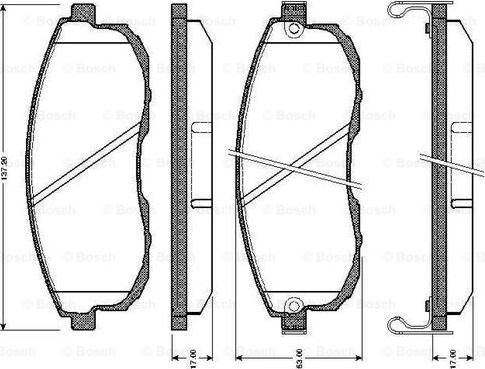 BOSCH 0 986 TB2 161 - Brake Pad Set, disc brake autospares.lv