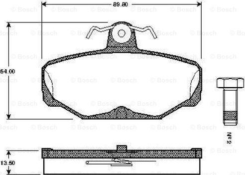 BOSCH 0 986 TB2 104 - Brake Pad Set, disc brake autospares.lv