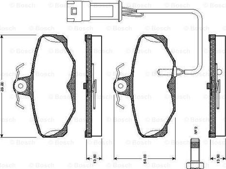 BOSCH 0 986 TB2 105 - Brake Pad Set, disc brake autospares.lv