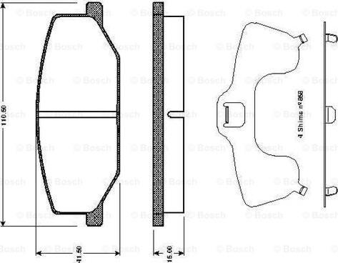 BOSCH 0 986 TB2 100 - Brake Pad Set, disc brake autospares.lv