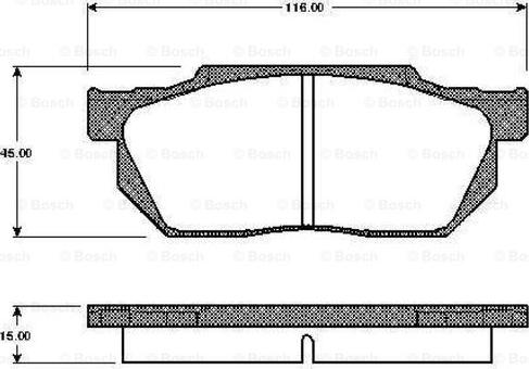 BOSCH 0 986 TB2 102 - Brake Pad Set, disc brake autospares.lv