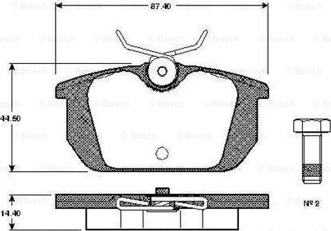 BOSCH 0 986 TB2 119 - Brake Pad Set, disc brake autospares.lv