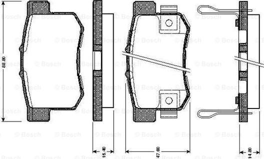 BOSCH 0 986 TB2 182 - Brake Pad Set, disc brake autospares.lv