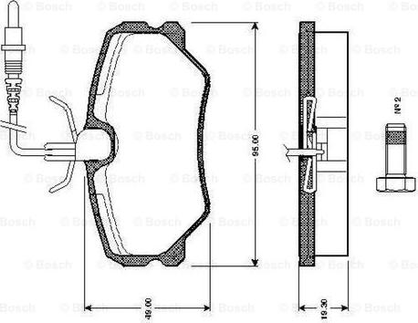 BOSCH 0 986 TB2 136 - Brake Pad Set, disc brake autospares.lv