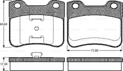 BOSCH 0 986 TB2 129 - Brake Pad Set, disc brake autospares.lv