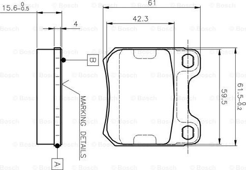 BOSCH 0 986 TB2 125 - Brake Pad Set, disc brake autospares.lv