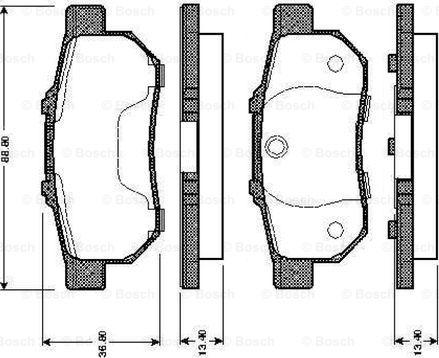 BOSCH 0 986 TB2 121 - Brake Pad Set, disc brake autospares.lv